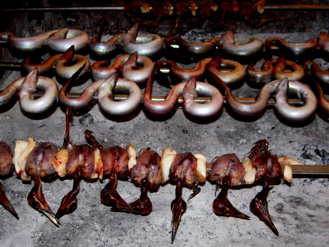 Roasted sparrows and eels, oh my. Photo by Nancy Marcantonio.