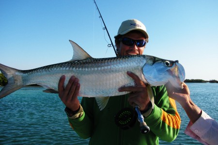 Pedro landed his tarpon but lost the hat and sunglasses. Photos by David Lansing