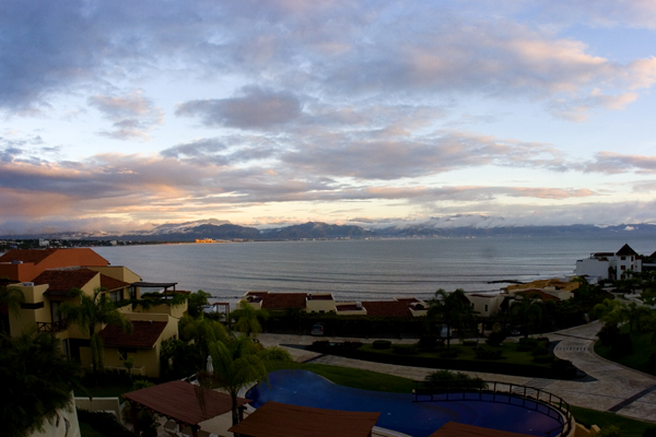 The Bay of Banderas the morning after the storm. Photo by David Lansing.